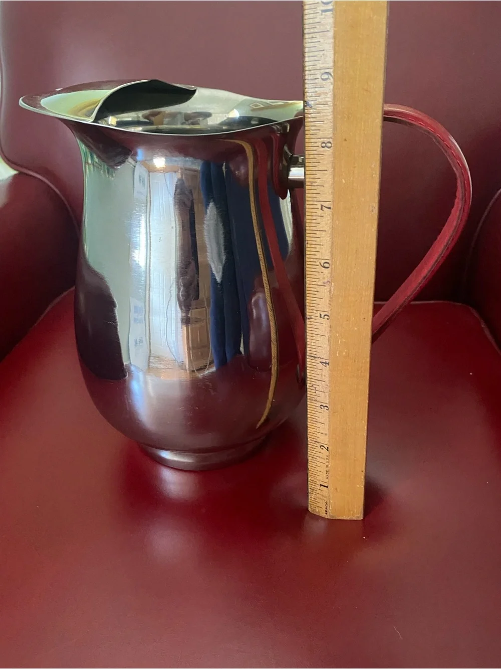 Source Unknown Stainless Steel Pitcher with Red Handle